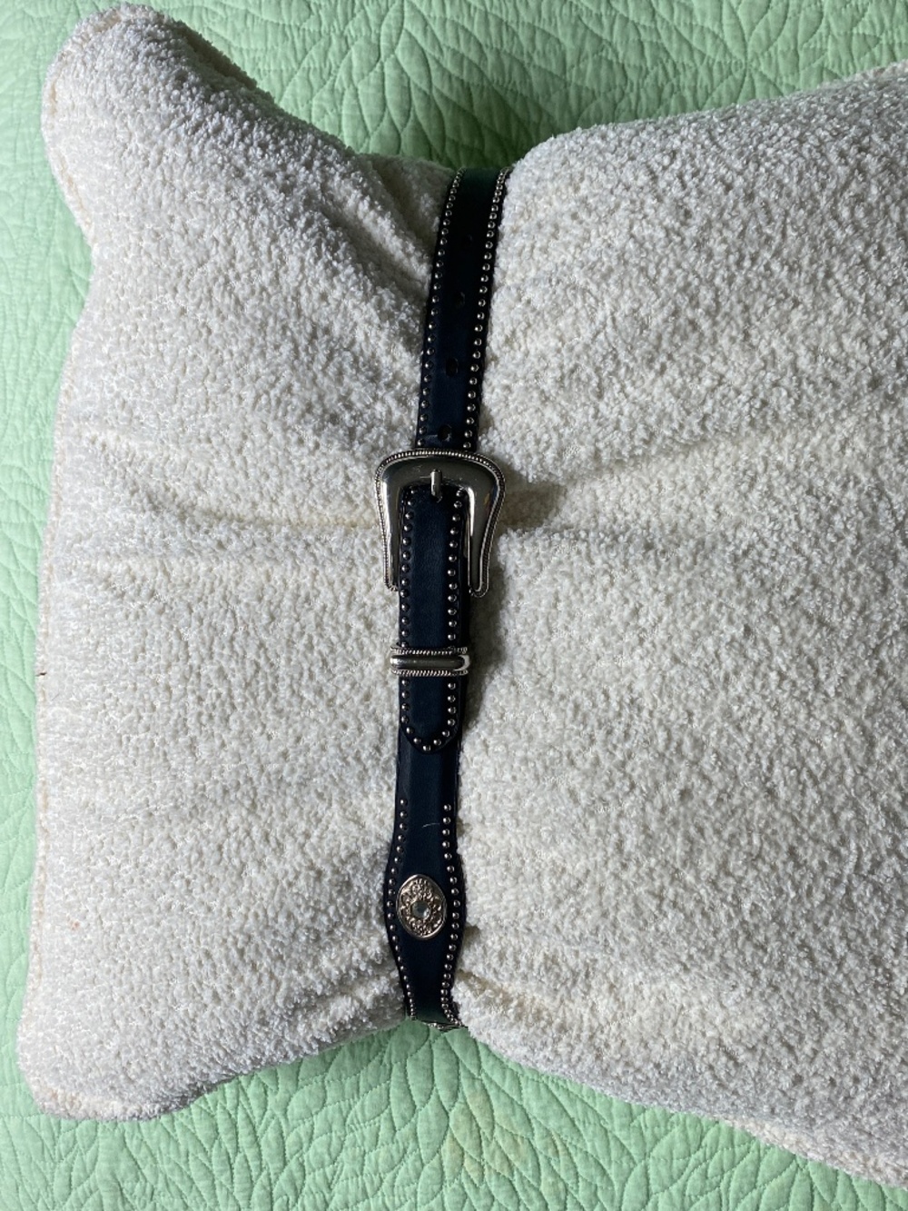 Leather Belt with Silver Detail